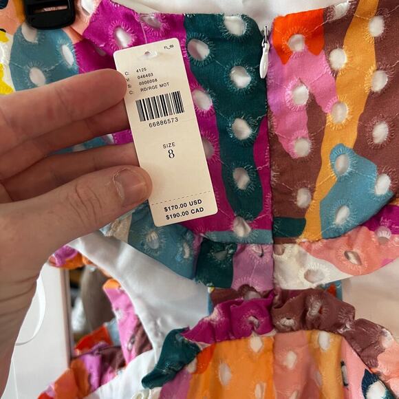 B1 NWT Anthropologie Hutch Printed Halter Romper Size 8 Color Pink Orange - Picture 7 of 7